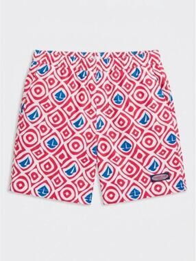 Vineyard Vines Men's Size Small Sailboat Print Swim Trunks Pink Blue Board Short